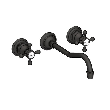 Newport Brass Wall Mount Lavatory Faucet in Flat Black 3-944-56